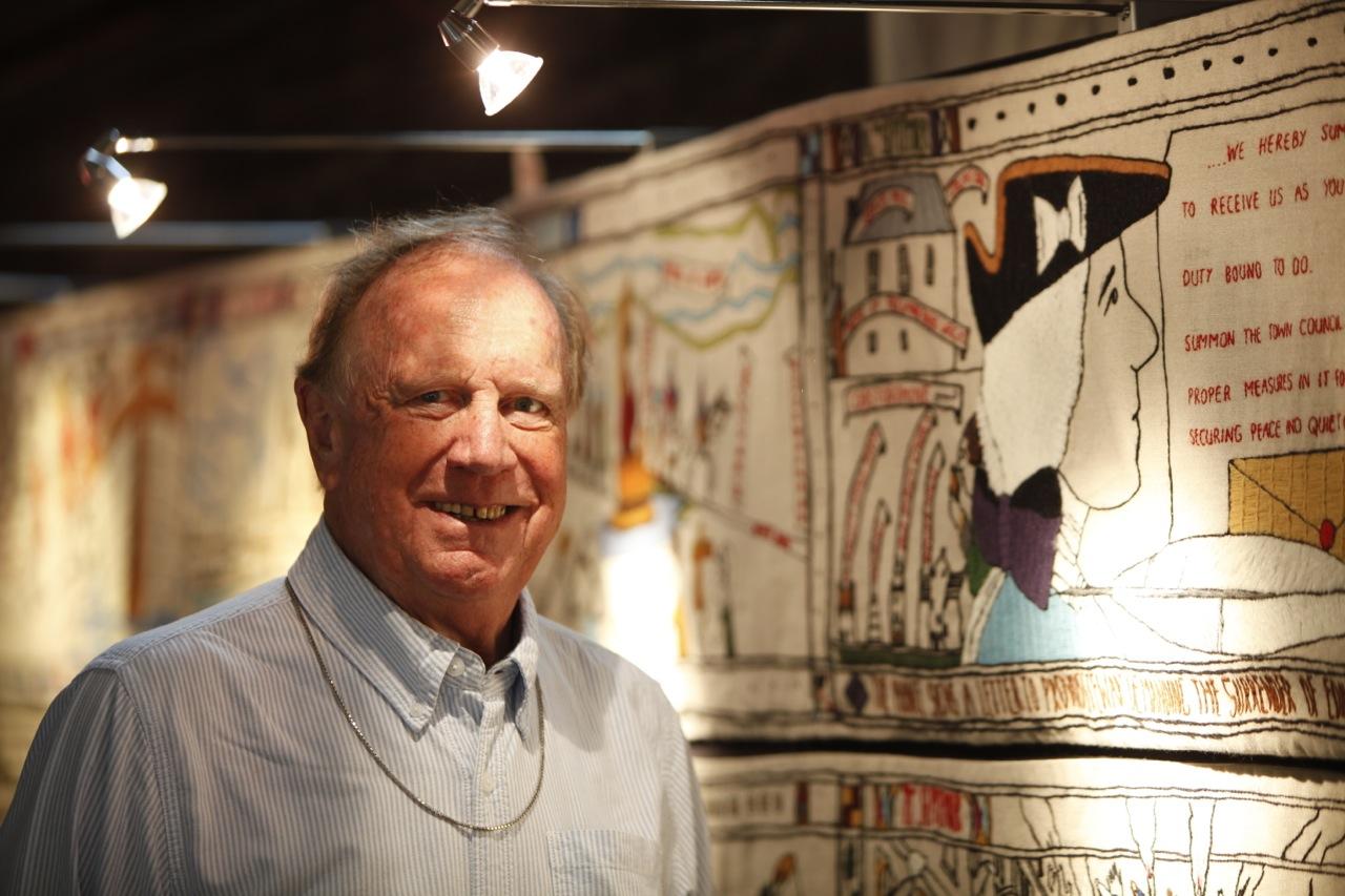 Dr Prestoungrange with the Battle Tapestry