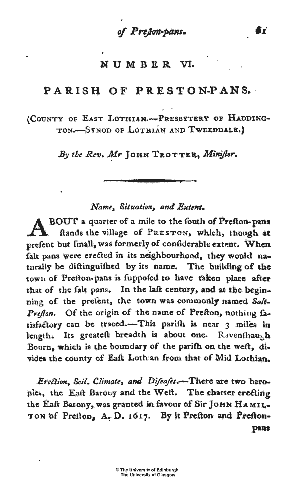 Statistical Account of Scotland 1791-1799